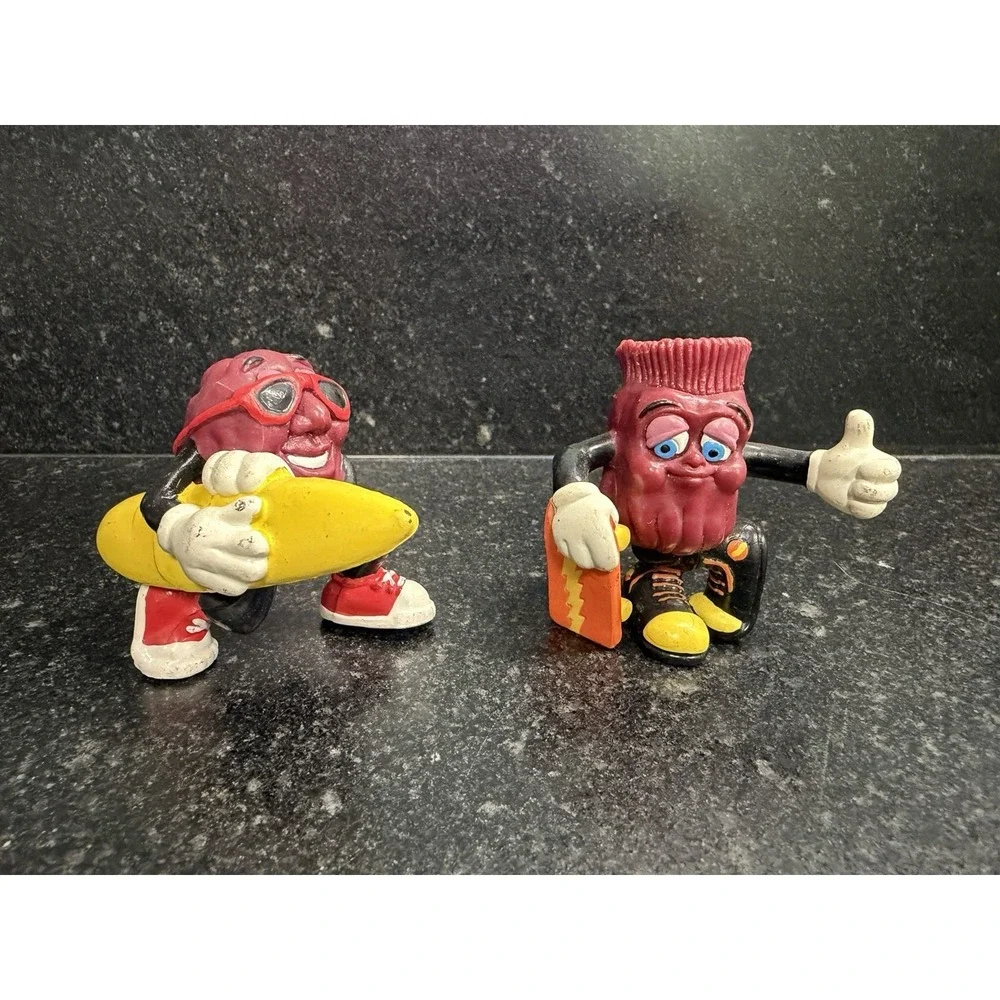 California Raisins 1988 Applause PVC Figure Lot 8‎ Skateboard Surf Guitar CALRAB
